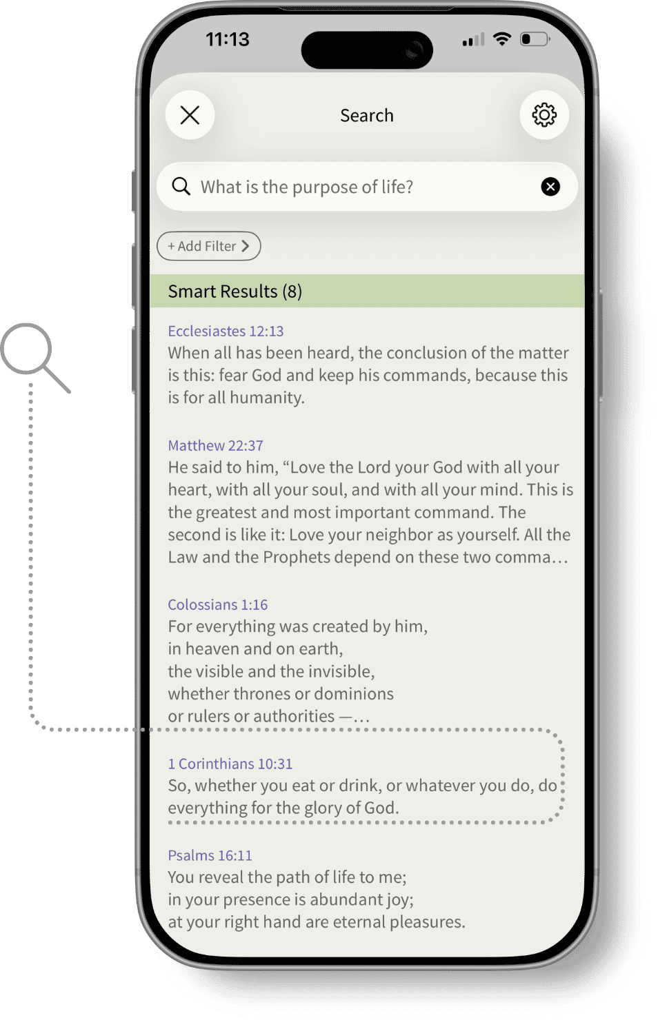 Search in the Olive Tree app