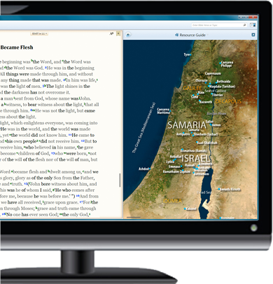 BibleReader for Windows displaying related maps content